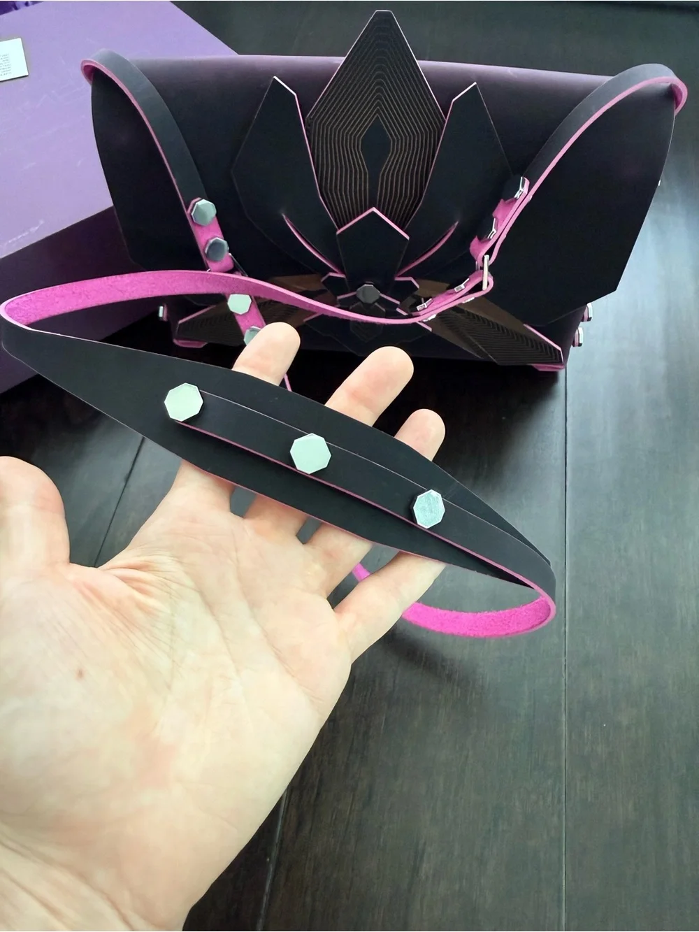 N.O.N.MEMNER Black & Pink leather ORCHID Bag